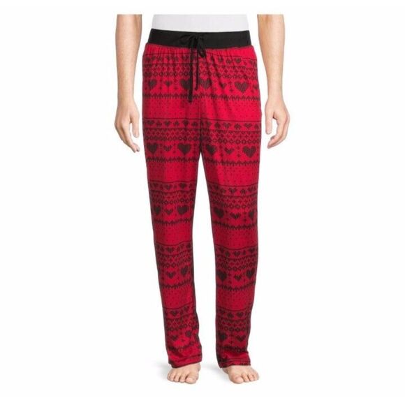 Men's Hearts and Arrows Valentine Lounge Sleep Pants M 32-34 - Picture 2 of 5